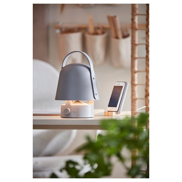 Ikea VAPPEBY - Bluetooth speaker lamp, outdoor/grey