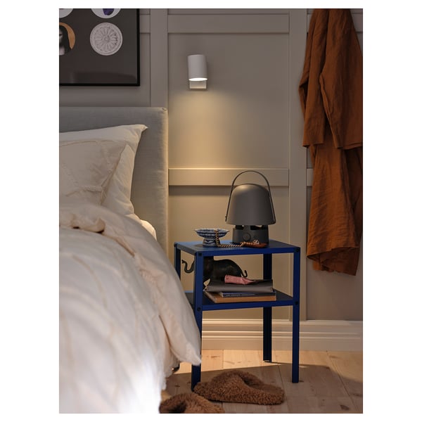 VAPPEBY bluetooth speaker lamp, outdoor/grey, 17 cm