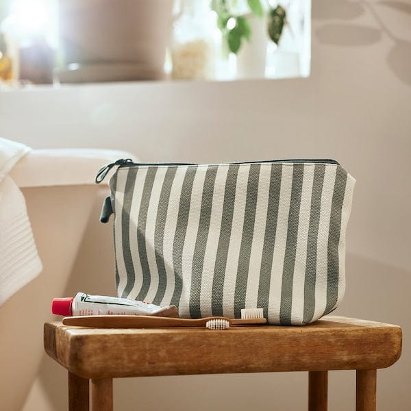 Ikea VÅRANTENNMAL - Necessaire, color naturale/grigio-verde ,