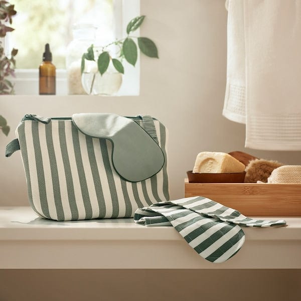 Ikea VÅRANTENNMAL - Necessaire, color naturale/grigio-verde ,