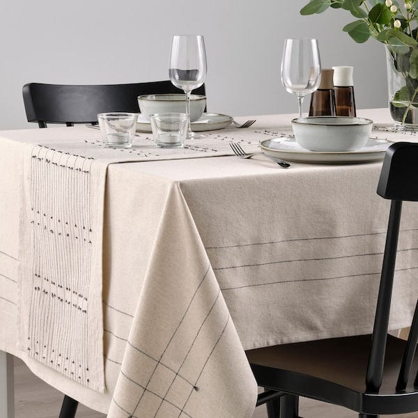 Ikea VÅRARV - Table-runner, dark grey/natural, 35x150 cm