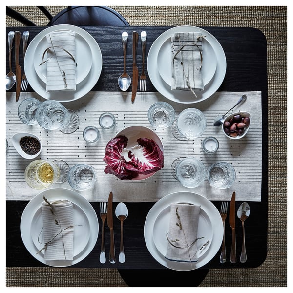 VÅRARV table-runner, dark grey/natural, 35x150 cm