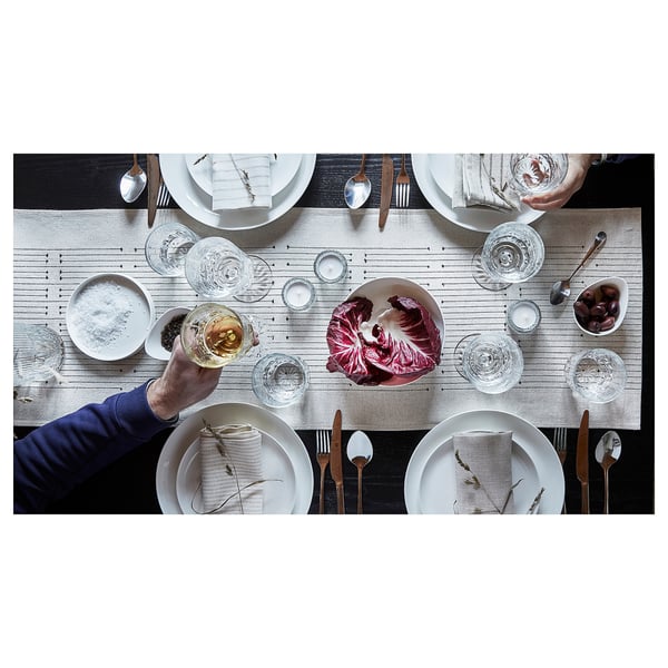 VÅRARV table-runner, dark grey/natural, 35x150 cm