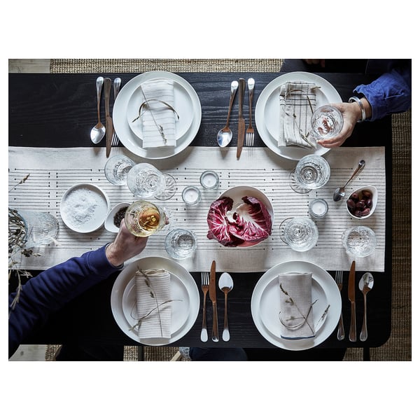 VÅRARV table-runner, dark grey/natural, 35x150 cm