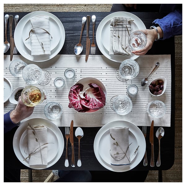 VÅRARV table-runner, dark grey/natural, 35x150 cm