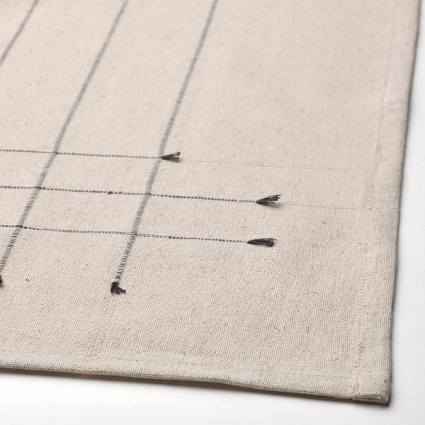 VÅRARV tablecloth, dark grey/natural