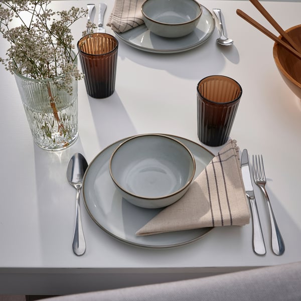 VÅRARV napkin, dark grey/natural, 35x35 cm, 4 pack