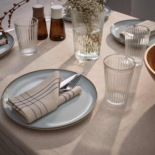 VÅRARV napkin, dark grey/natural, 35x35 cm, 4 pack