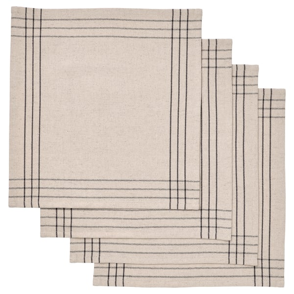VÅRARV napkin, dark grey/natural, 35x35 cm, 4 pack