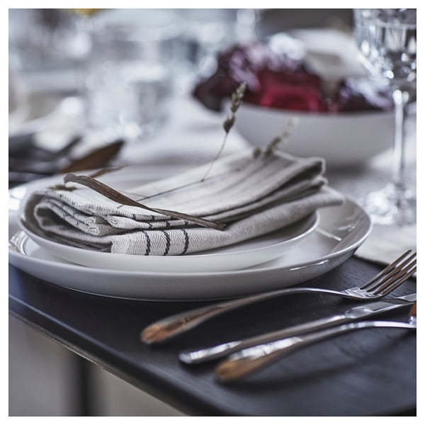 VÅRARV napkin, dark grey/natural, 35x35 cm, 4 pack