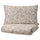 VÅRBRÄCKA - VÅRBRÄCKA Duvet cover and 2 pillowcases, beige/white, 200x200/50x80 cm