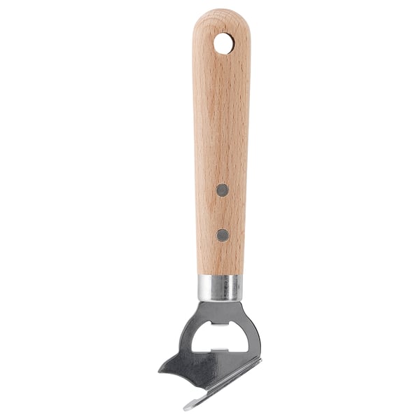 VARDAGEN bottle/can opener, stainless steel/beech, 18 cm