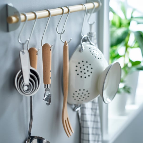 VARDAGEN bottle/can opener, stainless steel/beech, 18 cm