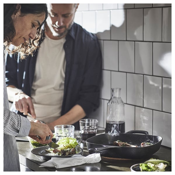VARDAGEN grill pan, cast iron, 28x28 cm