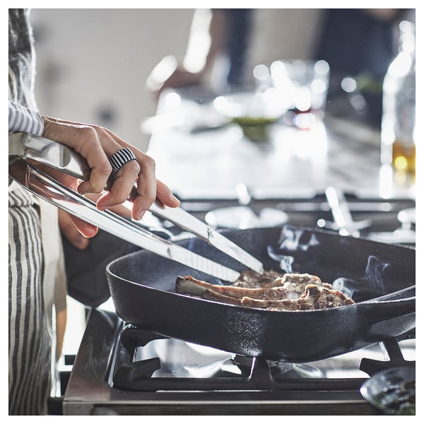 VARDAGEN grill pan, cast iron, 28x28 cm