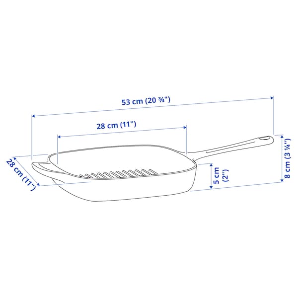 Ikea VARDAGEN - Grill pan, cast iron, 28x28 cm