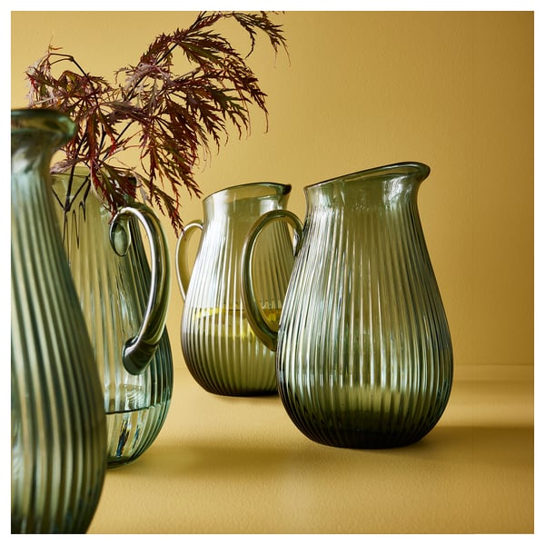 VARDAGEN jug, patterned/dark grey-green, 2 l