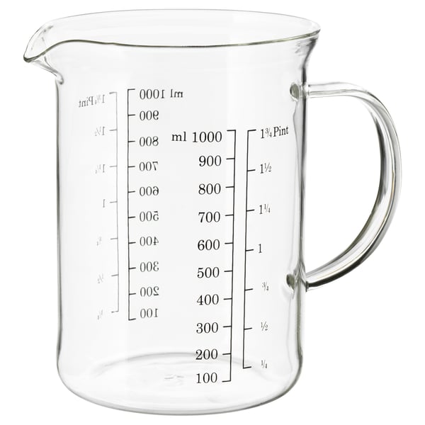 VARDAGEN measuring jug, glass, 1.0 l