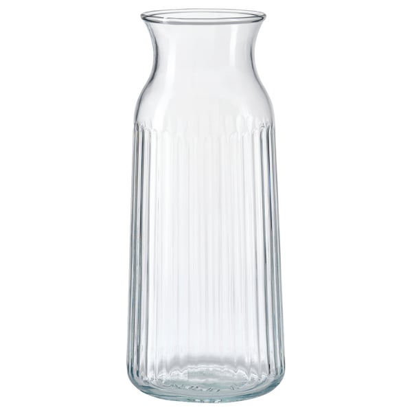VARDAGEN carafe, clear glass/patterned, 1.0 l
