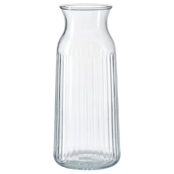 VARDAGEN - Carafe, clear glass/patterned, 1.0 l