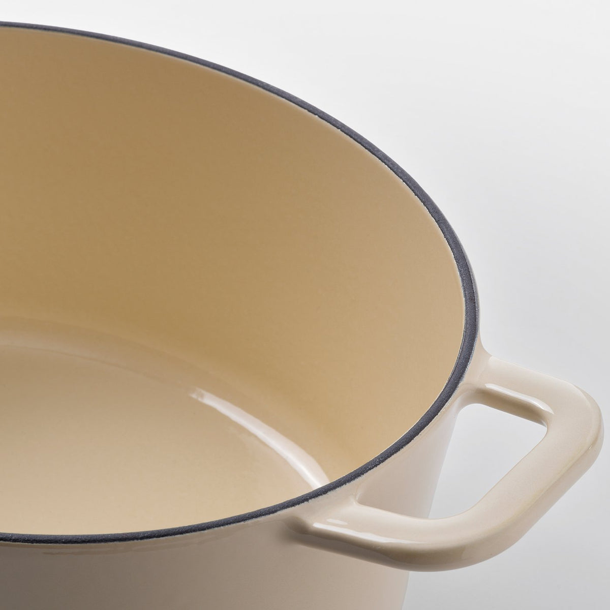 VARDAGEN casserole with lid, enamelled cast iron light yellow, 4 l