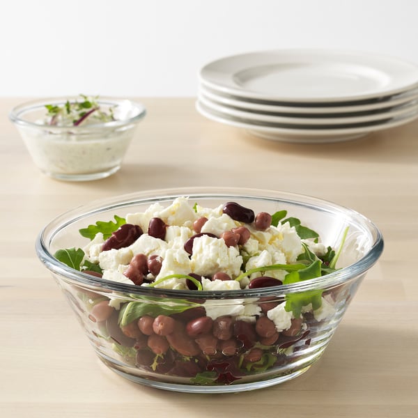 VARDAGEN serving bowl, clear glass, 20 cm