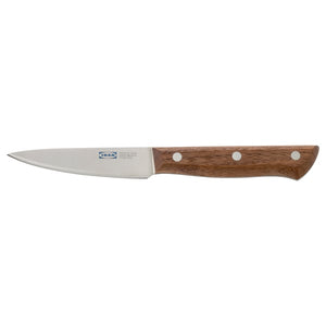 VARDAGEN paring knife, stainless steel/walnut, 9 cm