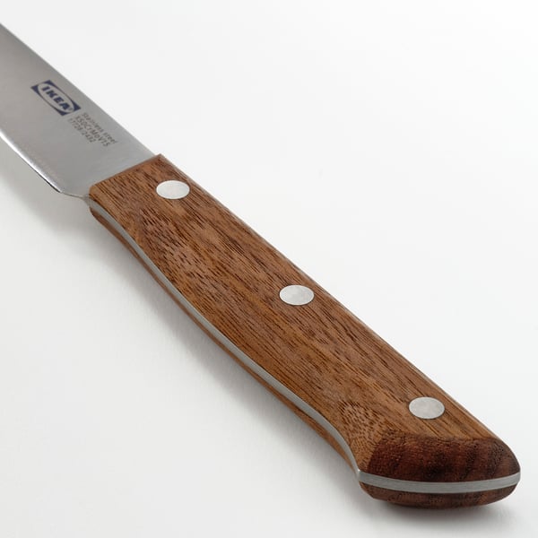 VARDAGEN paring knife, stainless steel/walnut, 9 cm