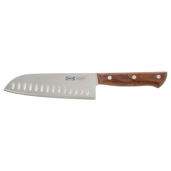 VARDAGEN santoku knife, stainless steel/walnut, 16 cm
