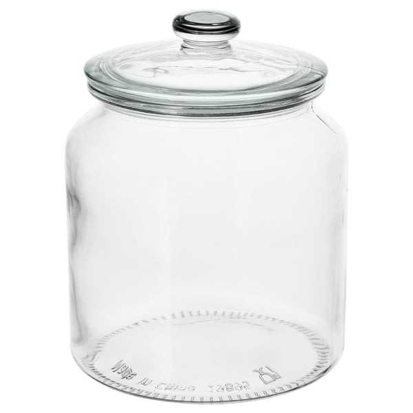 VARDAGEN jar with lid, clear glass, 1.9 l