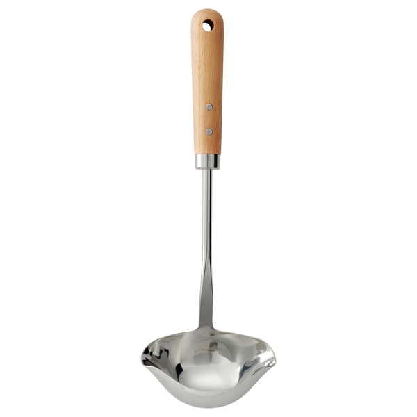 VARDAGEN Ladle, graduated/inox beech, 32 cm
