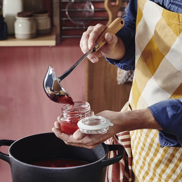 VARDAGEN Ladle, graduated/inox beech, 32 cm