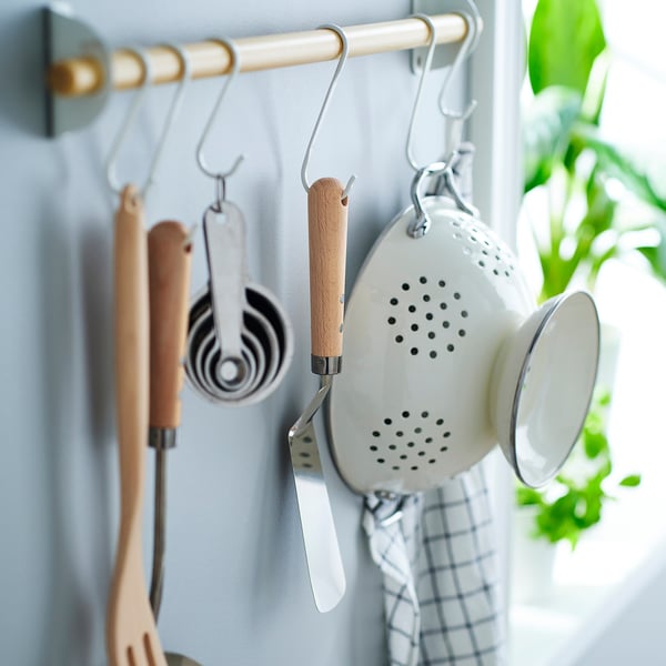 VARDAGEN turner, stainless steel/beech, 30 cm