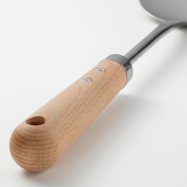 VARDAGEN wok spatula, stainless steel/beech, 36 cm