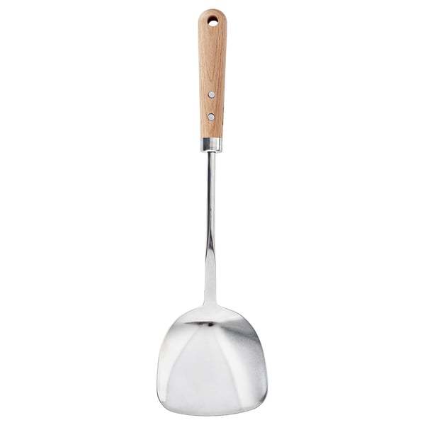 VARDAGEN wok spatula, stainless steel/beech, 36 cm