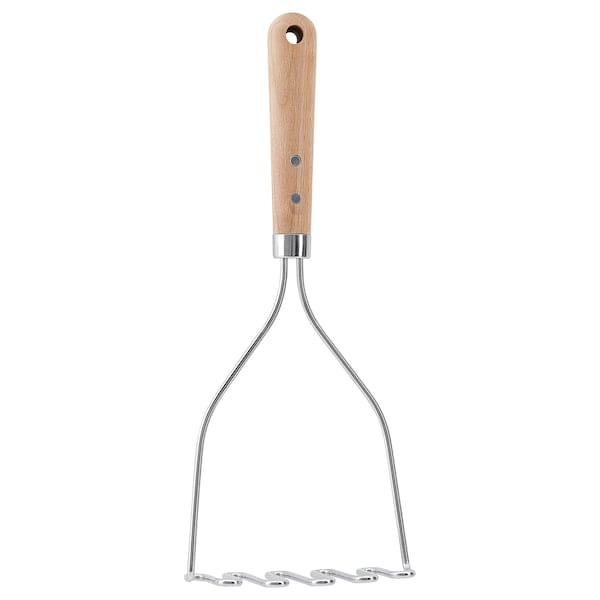 Ikea VARDAGEN - Potato masher, stainless steel/beech, 30 cm