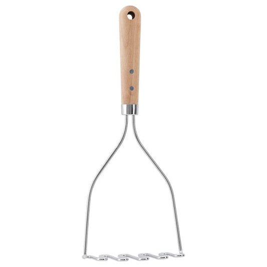 Ikea VARDAGEN - Potato masher, stainless steel/beech, 30 cm