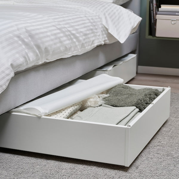 VARDÖ - Bed storage box, white, 65x70 cm