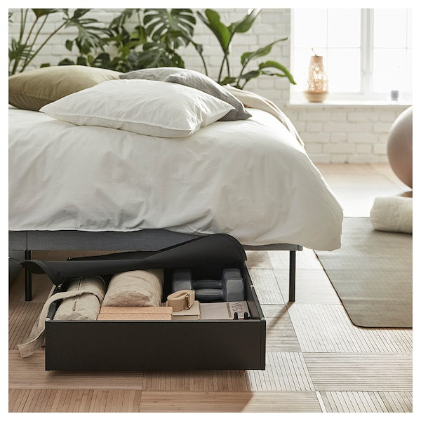 VARDÖ - Bed storage box, black, 65x70 cm