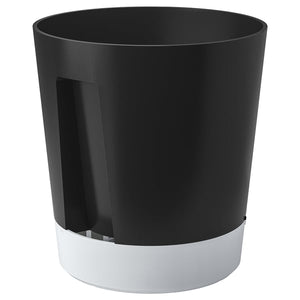 VÅRDTRÄD self-watering plant pot, with wheels in/outdoor/transparent anthracite, 32 cm