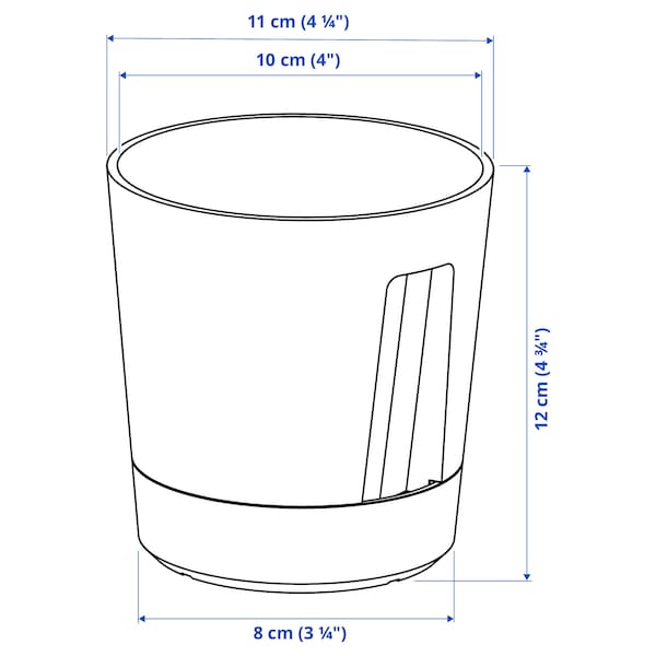 VÅRDTRÄD self-watering plant pot, in/outdoor transparent/anthracite, 9 cm