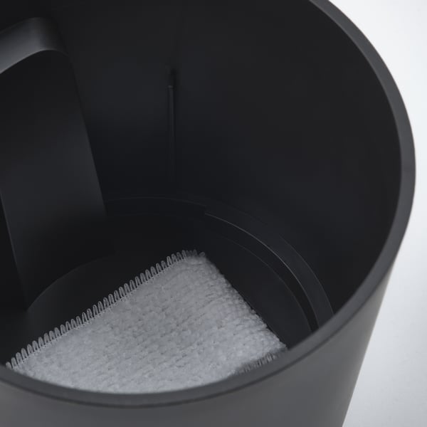 VÅRDTRÄD self-watering plant pot, in/outdoor transparent/anthracite, 9 cm