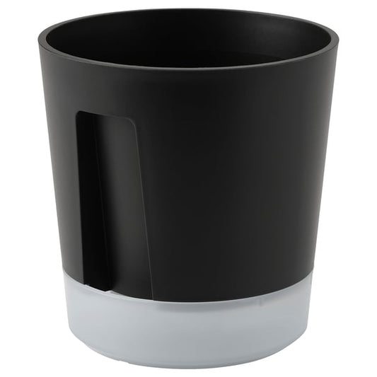 VÅRDTRÄD - VÅRDTRÄD Self-watering plant pot, in/outdoor transparent/anthracite, 12 cm