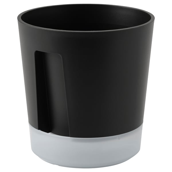 VÅRDTRÄD - VÅRDTRÄD Self-watering plant pot, in/outdoor transparent/anthracite, 12 cm