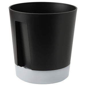 VÅRDTRÄD self-watering plant pot, in/outdoor transparent/anthracite, 24 cm