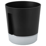 VÅRDTRÄD self-watering plant pot, in/outdoor transparent/anthracite, 15 cm