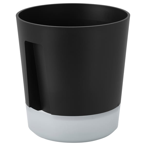 VÅRDTRÄD self-watering plant pot, in/outdoor transparent/anthracite, 15 cm
