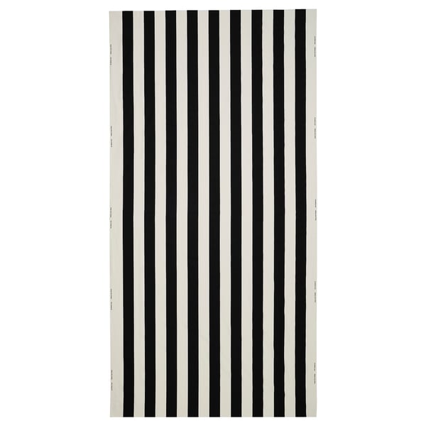 VARGTÖREL pre-cut fabric, black/white, 150x300 cm
