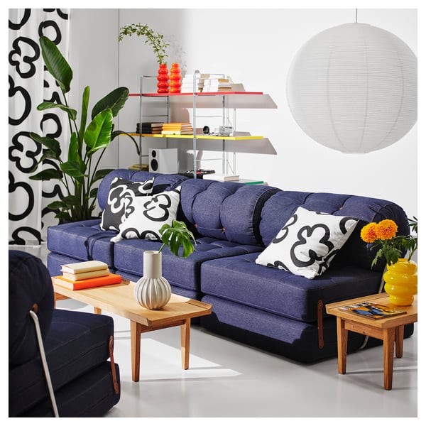 VÅRKUMLA chair-bed, Vansta blue, 220x91 cm