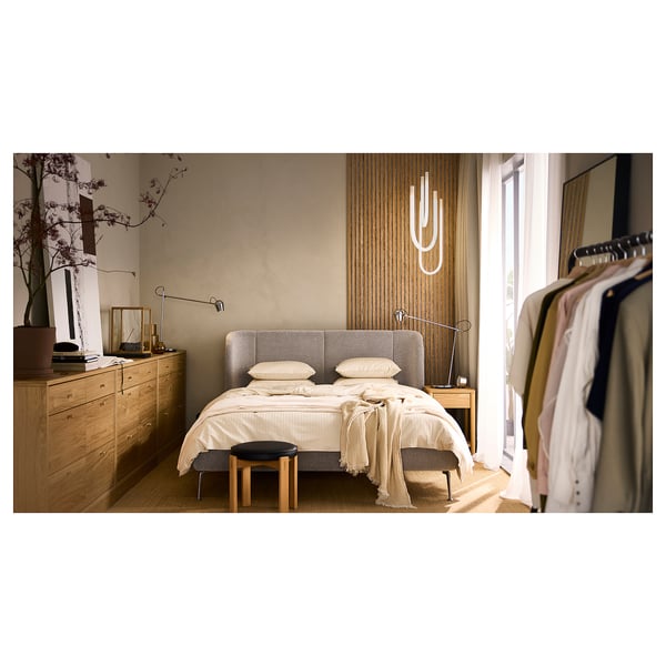 VARMBLIXT - LED pendant lamp, white frosted glass, 46 cm